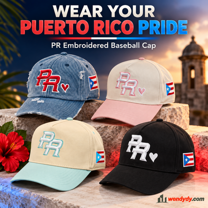 Puerto Rico PR Embroidered Baseball Cap