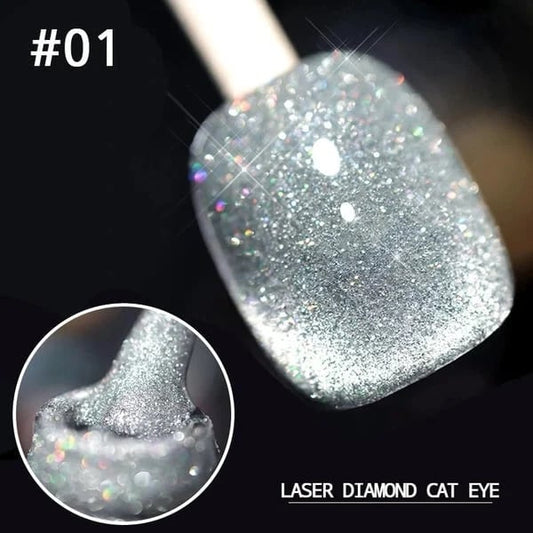 💎 Laser Diamond Cat Eye Nail Polish 💅