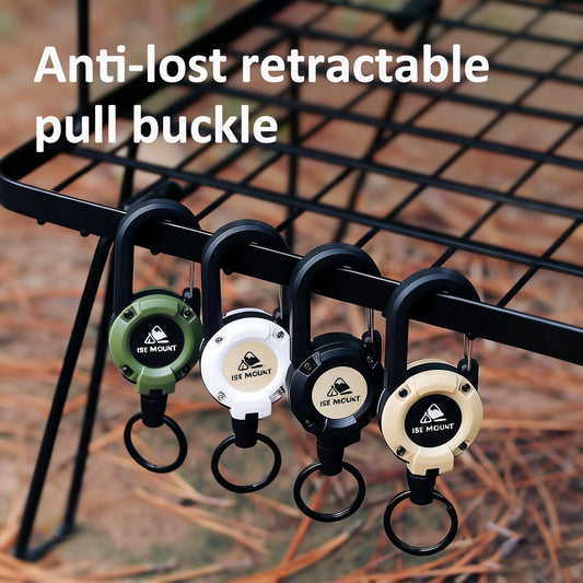 💥LAST DAY OF THE SALE: 50% OFF💥🏆Keychain with retractable carabiner 🎣 – 65 cm steel lanyard, sturdy badge holder, lightweight EDC accessory for keys, ID cards, and outdoor use