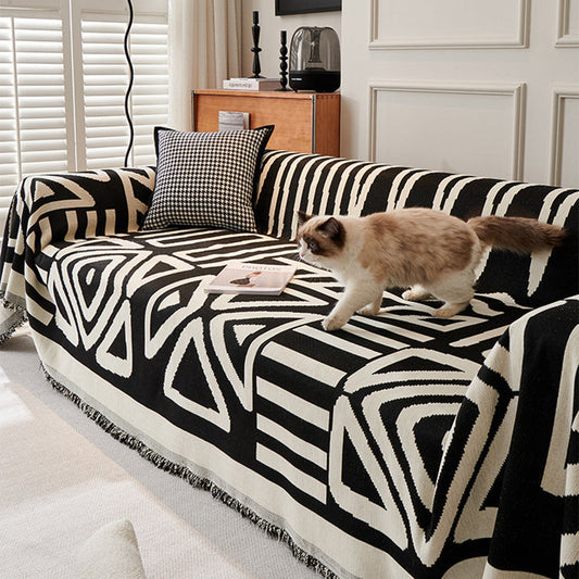 Bohemian Style Anti-Pet Scratching Sofa Cover Blanket