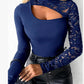 ⏳Time-Limited Special⏰Women's Asymmetrical Cutout Lace Sleeve Top