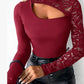 ⏳Time-Limited Special⏰Women's Asymmetrical Cutout Lace Sleeve Top