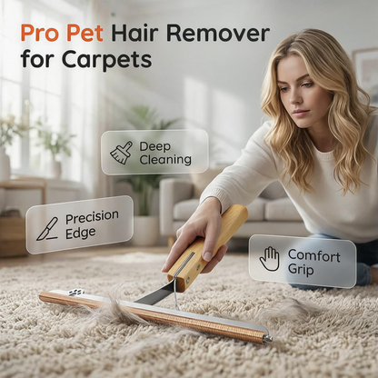 Long-Handled Pet Hair Remover for Carpets