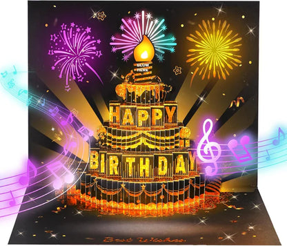🔥LSAT DAY SALE 50% OFF!!🎉3D Pop Up Musical Birthday Card with Lights & Song🎵🎂