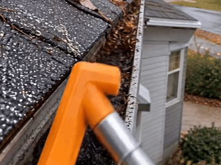 Gutter cleaning result demonstration