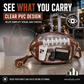 🏈Football Shaped Clear Crossbody Bag | Stadium Approved Transparent Purse with Gold-Tone Zipper & Leather Trim | Perfect Game Day Essential