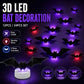 3D Halloween LED Bat Wall Stickers Glowing Flashing Spooky Party Decor