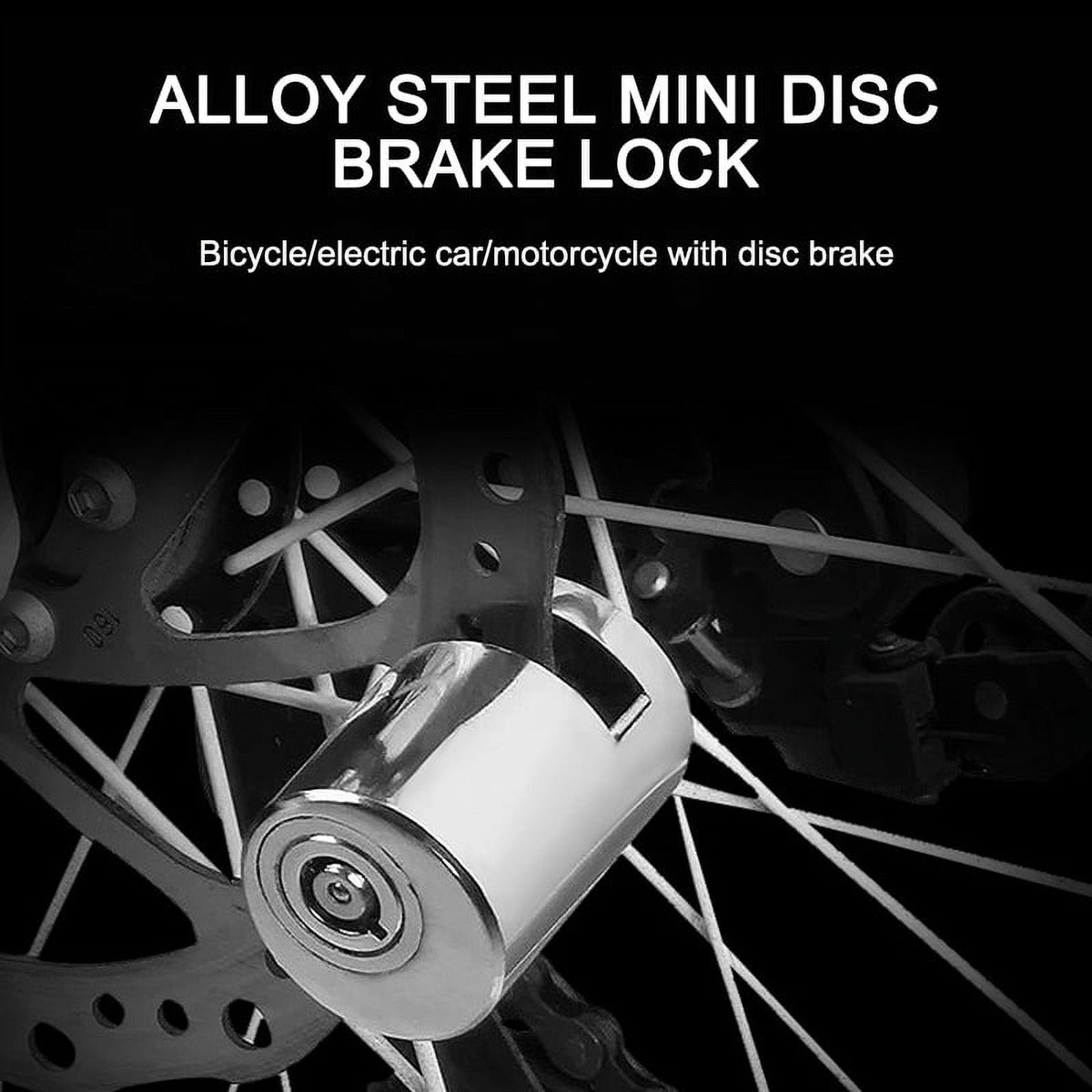 Compact metal disc brake security lock