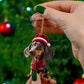 Christmas Fun Dachshund Car Hanging Ornament