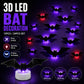 3D Halloween LED Bat Wall Stickers Glowing Flashing Spooky Party Decor