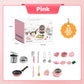 🍳50% OFF NOW! Kids Real Cooking Mini Kitchen Set, 22 PCS Functional Real Cookware Toy, Safe Mini Stove Cooking Playset for Little Chefs, Pink & Blue Available