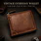 Vintage Men's Short Zip-Around Trifold Wallet