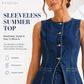 Women's Casual Denim Two-Piece Sleeveless Top & Shorts Set