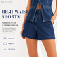 Women's Casual Denim Two-Piece Sleeveless Top & Shorts Set