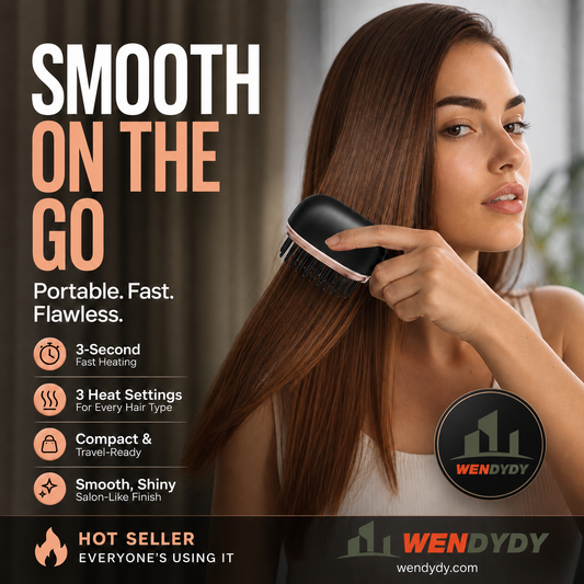 ✨️Limited time 50% off! 🔥Heats in 3 seconds 👱‍♀️style your hair anytime anywhere!Mini Cordless Hair Straightener Comb