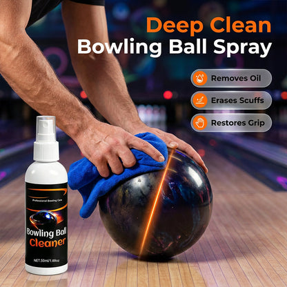 Portable bowling ball cleaning spray