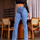 👖 50% OFF! 💃 High-waisted stretch flare jeans – Slim silhouette, comfortable fit & timeless style ✨