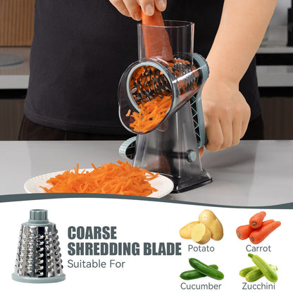 🚨BIG DISCOUNT!🔥3 in 1 Rotary Cheese Grater Vegetable Slicer