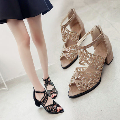 ⏳ Limited time 50% off! 💥 Women’s new bohemian-style openwork high-heeled shoes (The more you buy, the bigger the discount!)