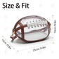 Football Shaped Clear Crossbody Bag | Stadium Approved Transparent Purse with Gold-Tone Zipper & Leather Trim | Perfect Game Day Essential