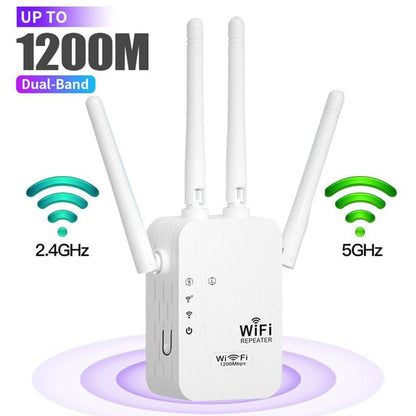 🎁Last Day Promotion 50% 🔥WiFi Extender 2025,1200Mbps Dual Band (5GHz/2.4GHz) Signal Booster, Covers 10,000 sq. ft & 50 Devices, Repeater with Ethernet Port for Home, Gifts