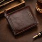 Vintage Men's Short Zip-Around Trifold Wallet