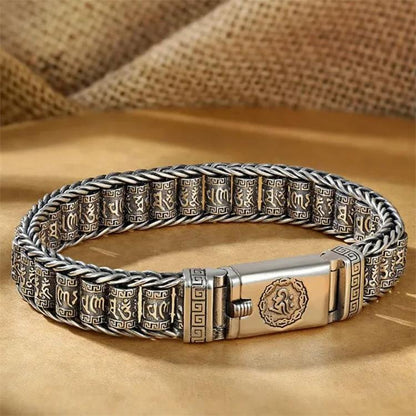 💎 64% OFF! 💎 Tibetan Prayer Wheel Bracelet – 925 Sterling Silver, Good Luck Charm & Valentine's Day Gift