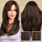 Best gift for her: New lightly curled natural simulation wig with parted fringe