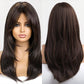 Best gift for her: New lightly curled natural simulation wig with parted fringe