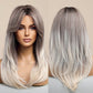 Best gift for her: New lightly curled natural simulation wig with parted fringe