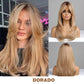 Best gift for her: New lightly curled natural simulation wig with parted fringe