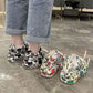 Unisex Round-toe Youthful Graffiti Casual Sports Shoes