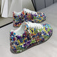 Unisex Round-toe Youthful Graffiti Casual Sports Shoes