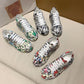Unisex Round-toe Youthful Graffiti Casual Sports Shoes