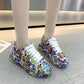 Unisex Round-toe Youthful Graffiti Casual Sports Shoes