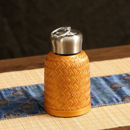 Vintage Artisan Bamboo Insulated Bottle