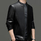 Men's Classic PU Leather Jacket with Zipper Front (Free Shipping)