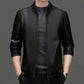 Men's Classic PU Leather Jacket with Zipper Front (Free Shipping)