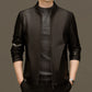 Men's Classic PU Leather Jacket with Zipper Front (Free Shipping)