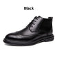 Men's Lace-Up Carved Wingtip Brogue Boots