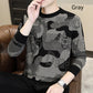 Men's Printed Casual Long-Sleeve Round Neck T-Shirt