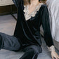Women’s Luxury Lace-Trimmed Lounge Wear Set
