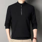 Men's Plush-Lined Quarter-Zip Stand Collar Warm Top