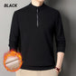 Men's Plush-Lined Quarter-Zip Stand Collar Warm Top