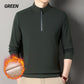 Men's Plush-Lined Quarter-Zip Stand Collar Warm Top