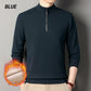 Men's Plush-Lined Quarter-Zip Stand Collar Warm Top