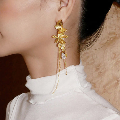 Women's Shiny Butterfly Tassel Earrings