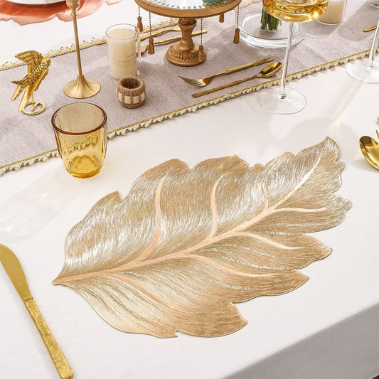 Heat-Resistant 3D Gold Leaf Dining Placemat