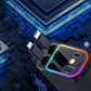 120W Purple Star Top Ambient Light Car Charger with Retractable Cable