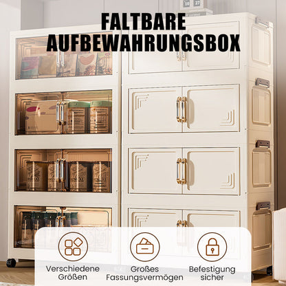 📢📢50% OFF!!!⏰Foldable storage box with lid, 1-5 layers of holders with wheels for kitchen, bedroom, bathroom, warehouse, kitchen, home storage, stackable organizer🗄️
